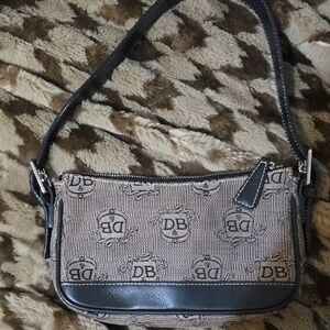 Dooney & Bourke Small Black & Beige Shoulder Bag Purse